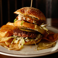 The delicious burger at Alla Spina.