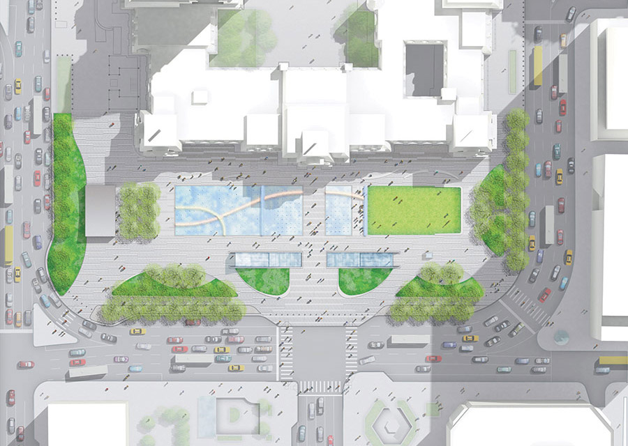 a birds-eye view of dilworth park in philadelphia
