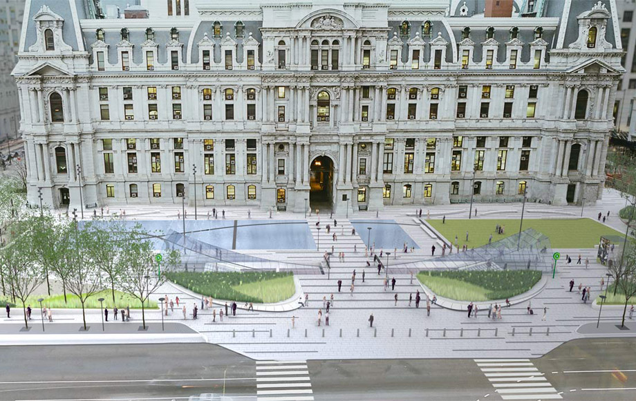 rendering of the new dilworth park in Philadelphia