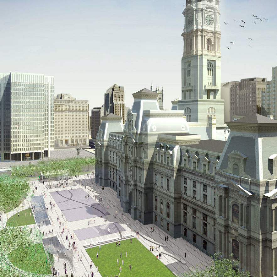 rendering of the new dilworth park in Philadelphia