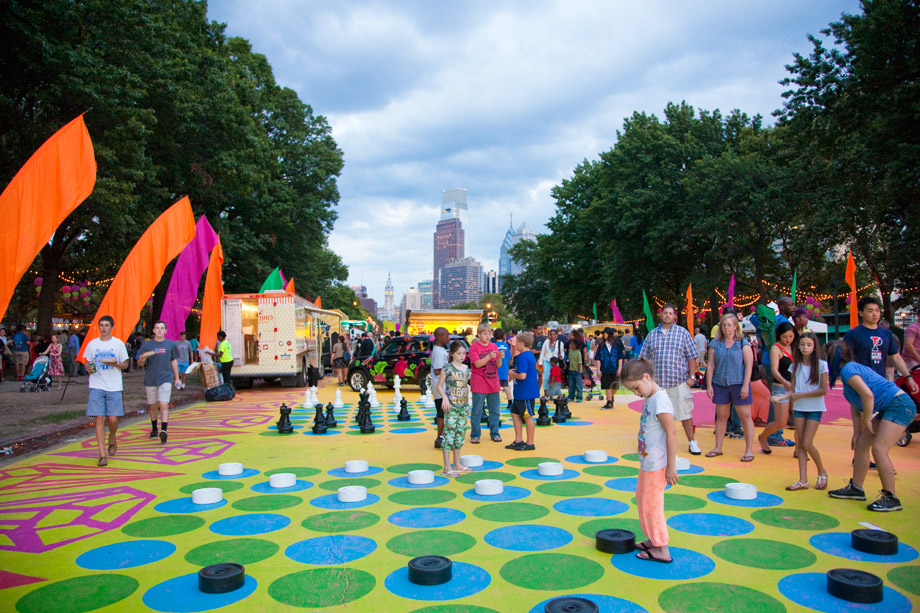Giant checkers at The Oval (Photo by M. Fischetti at Visit Philadelphia)